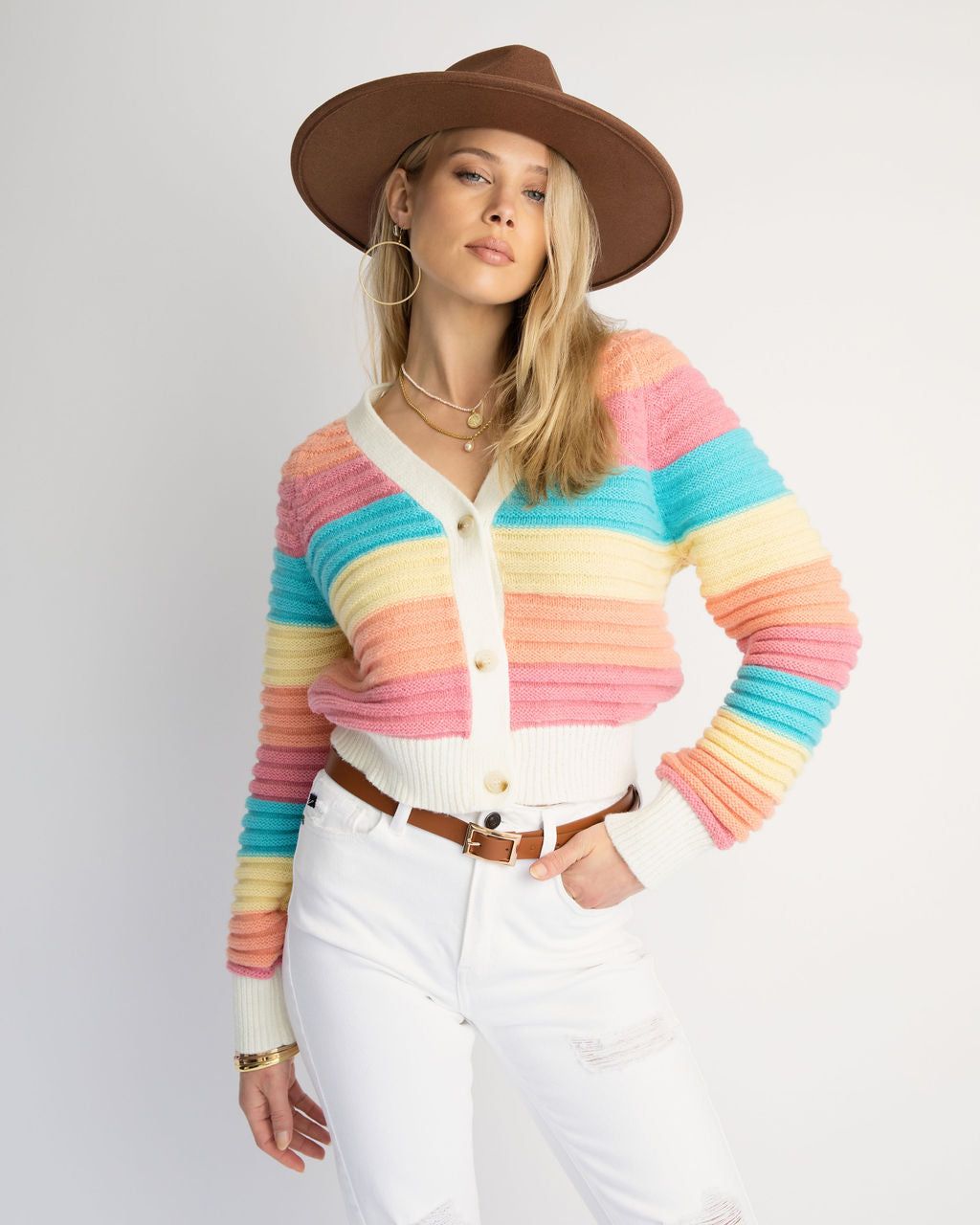 Sky High Striped Cardigan - FINAL SALE sold by Vici