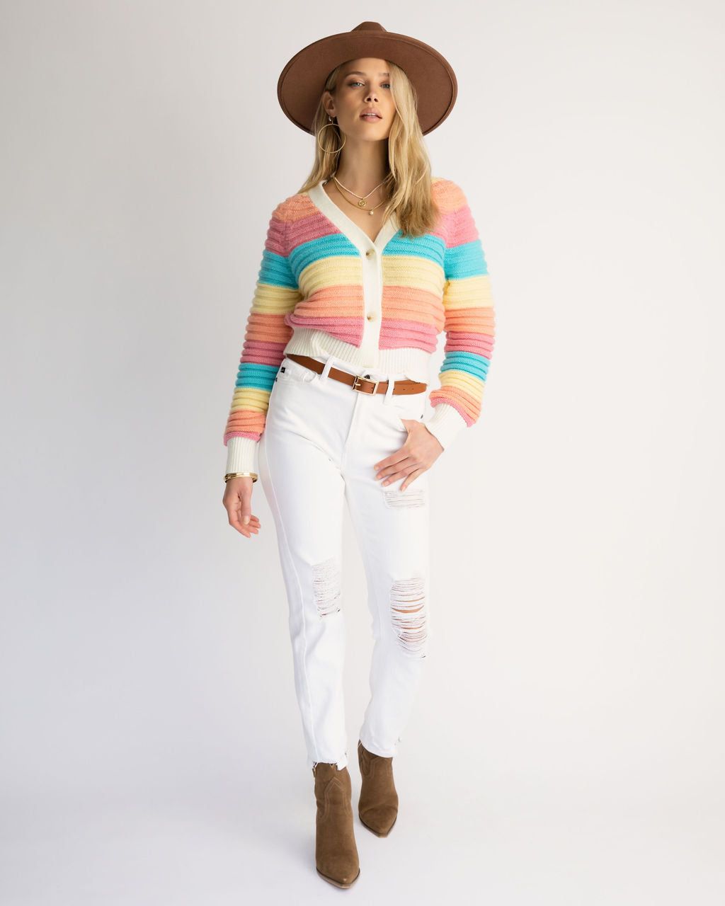 Sky High Striped Cardigan - FINAL SALE sold by Vici product image thumbnail 3