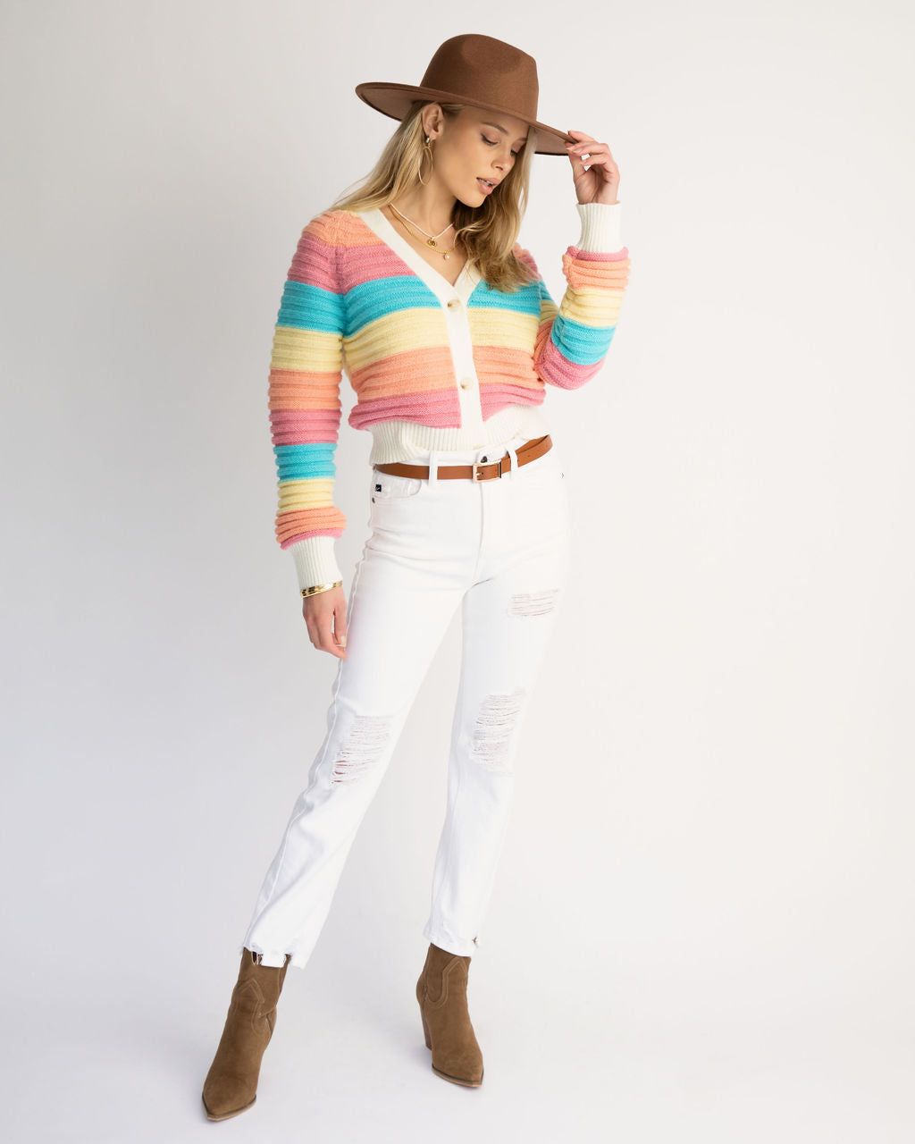 Sky High Striped Cardigan - FINAL SALE sold by Vici product image thumbnail 6