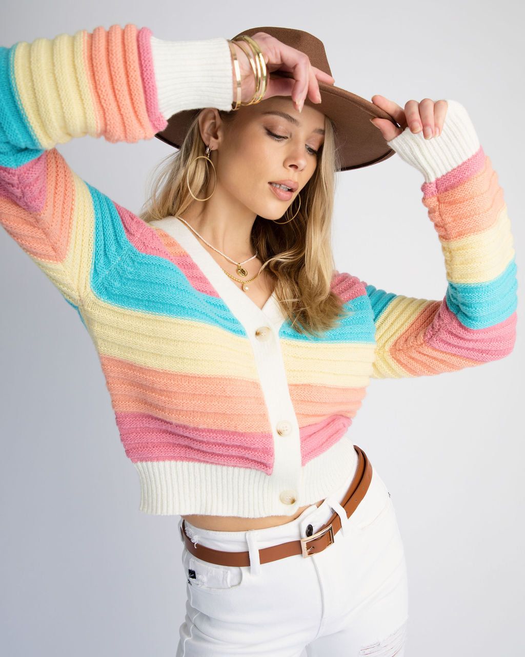 Sky High Striped Cardigan - FINAL SALE sold by Vici product image thumbnail 7