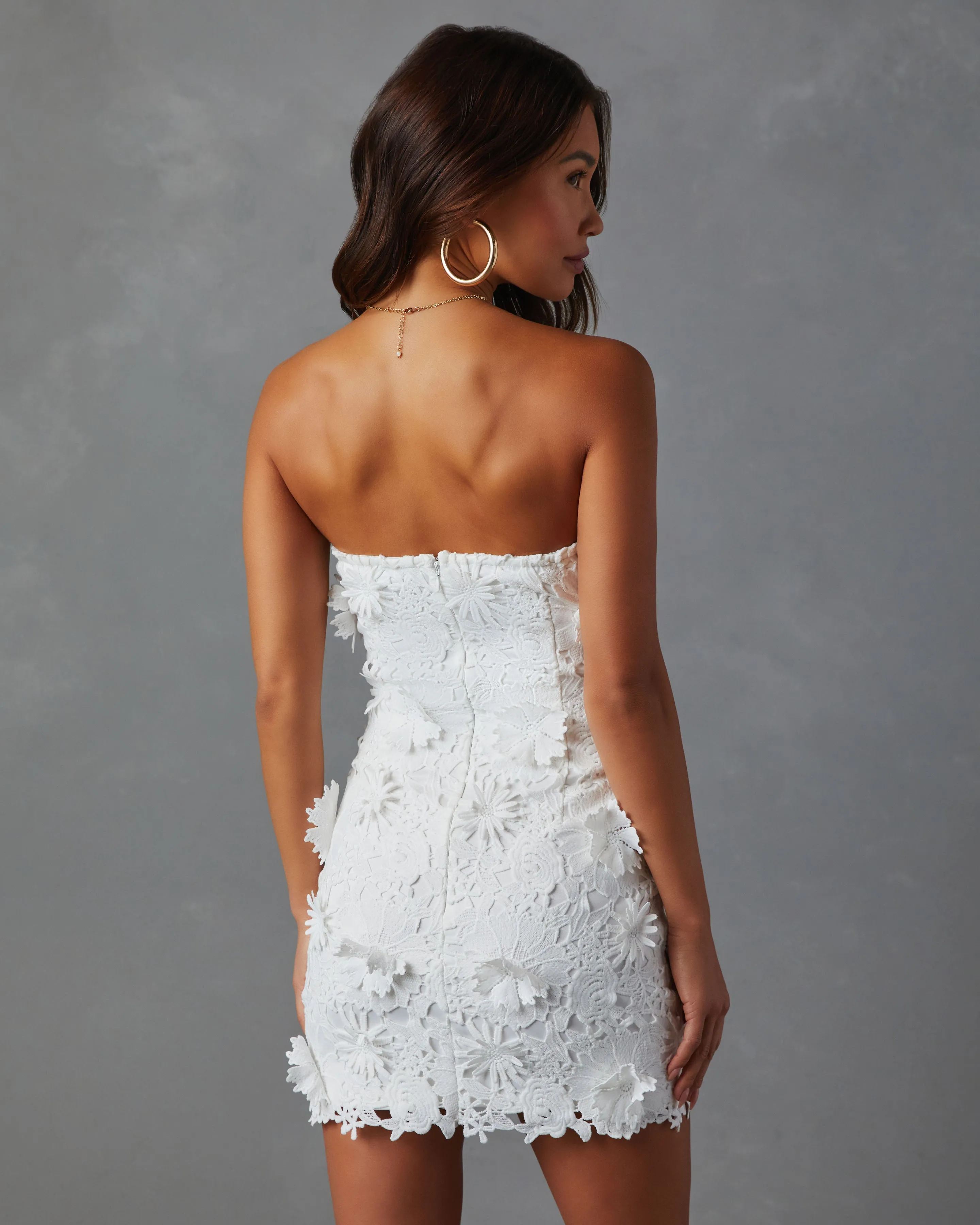 Madelyn Embroidered Floral Strapless Mini Dress sold by Vici product image thumbnail 5