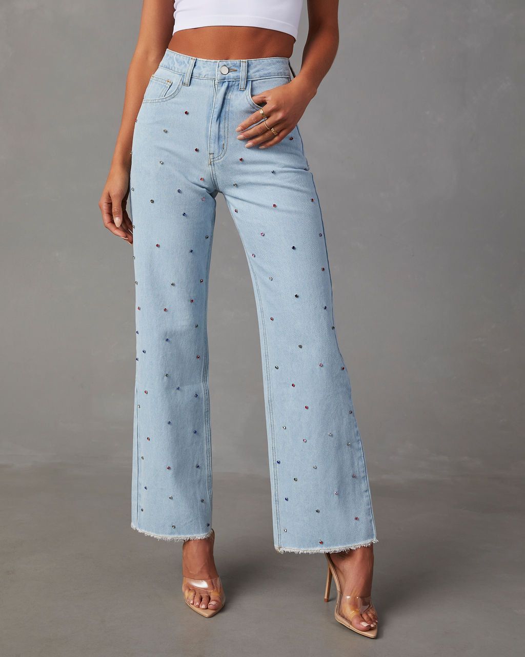 Keisha Rhinestone Wide Leg Jeans sold by Vici product image thumbnail 5