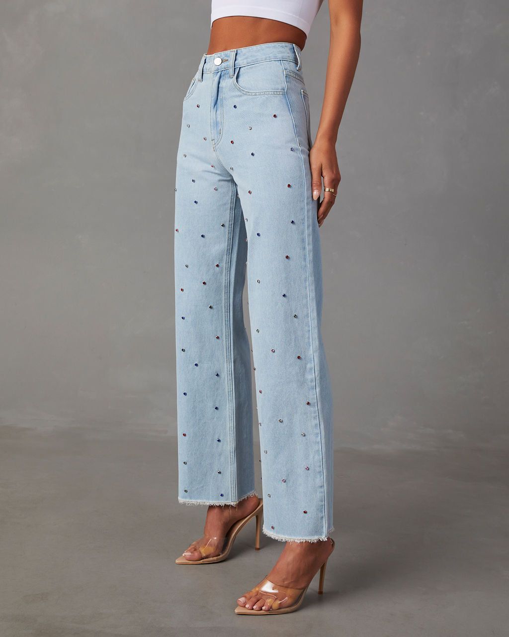 Keisha Rhinestone Wide Leg Jeans sold by Vici product image thumbnail 3
