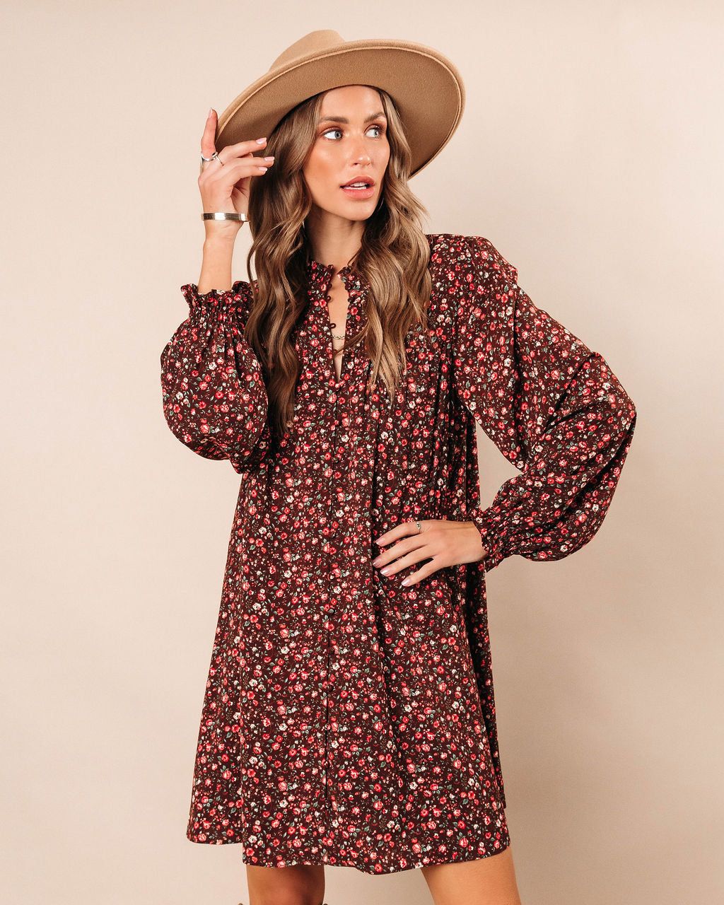 Grateful Hearts Floral Mini Dress sold by Vici product image thumbnail 3