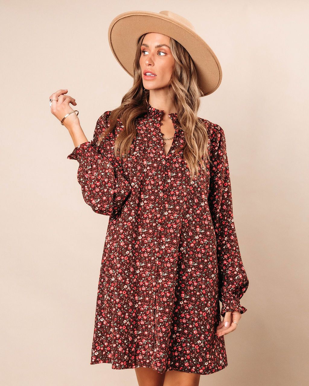 Grateful Hearts Floral Mini Dress sold by Vici product image thumbnail 5