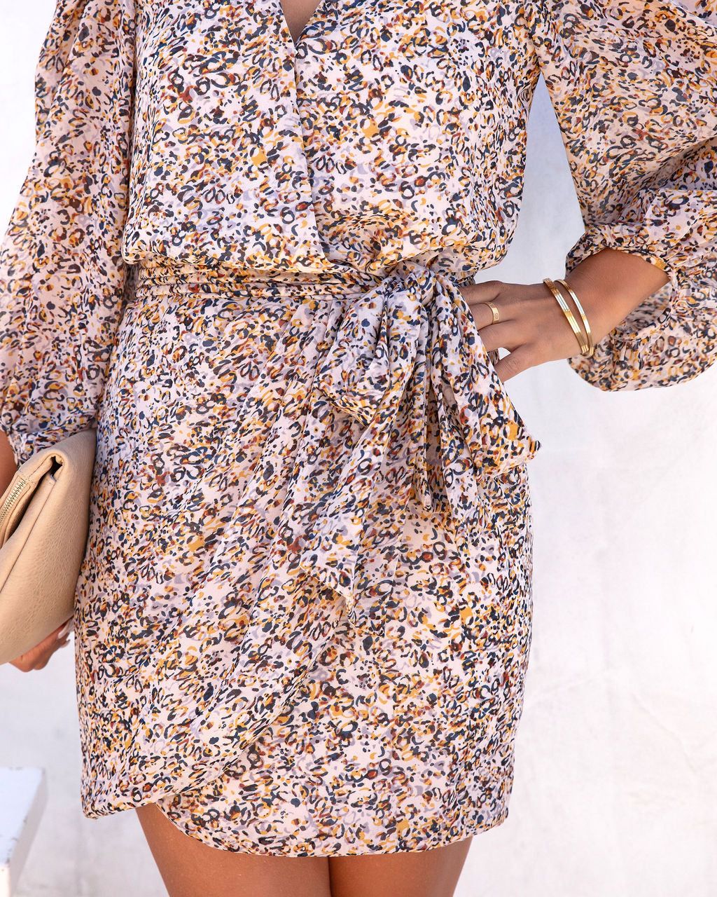 Tracilynn Printed Wrap Mini Dress - FINAL SALE sold by Vici product image thumbnail 4