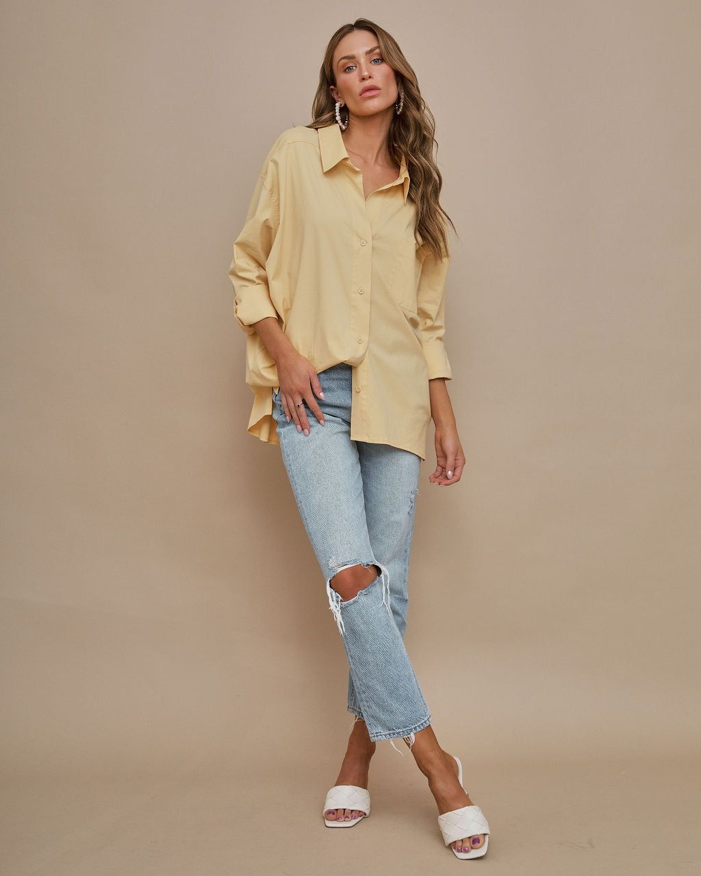 Frederica Cotton Button Down Top - Yellow - FINAL SALE sold by Vici product image thumbnail 3