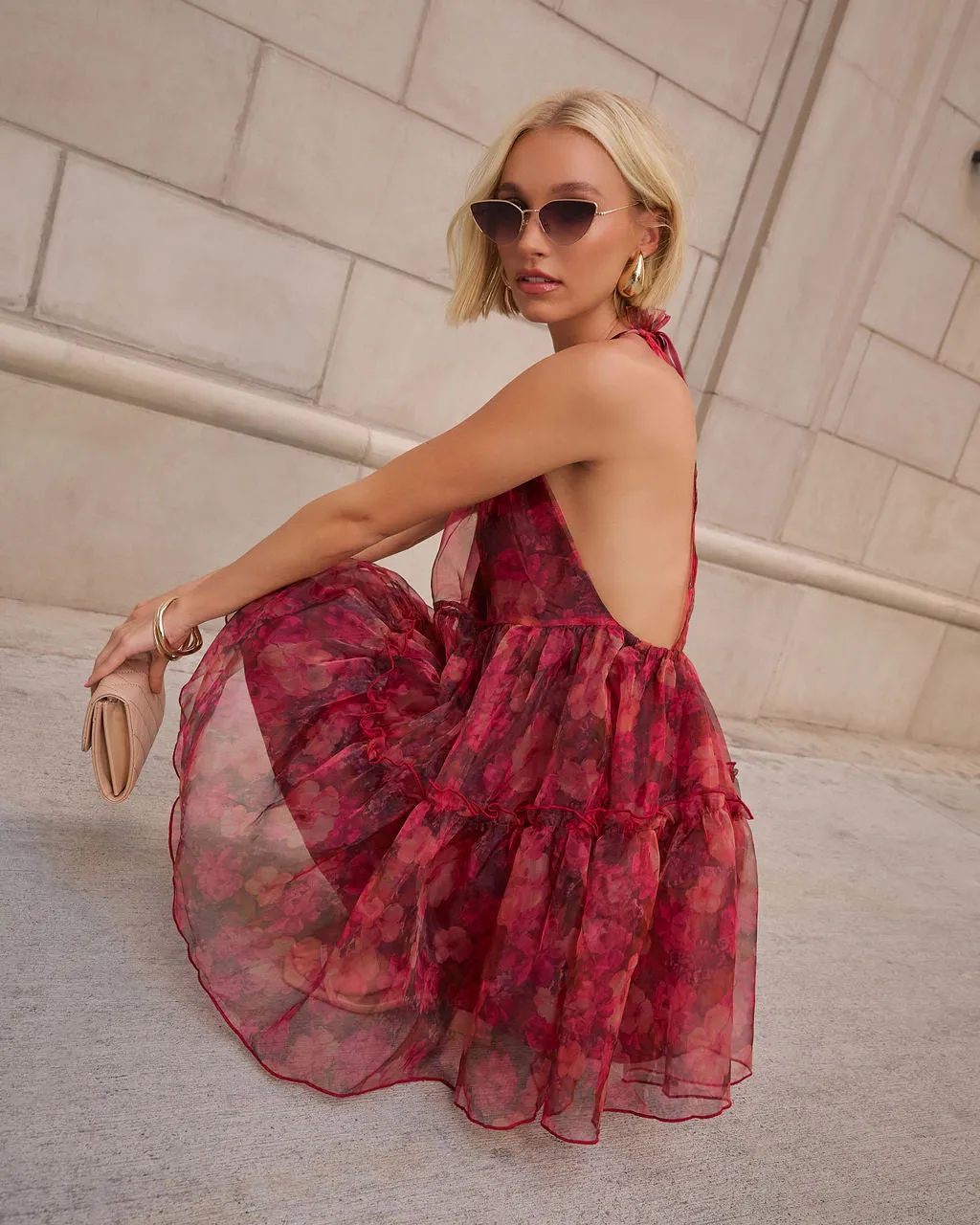 Tiny Dancer Floral Mesh Mini Dress sold by Vici product image thumbnail 2