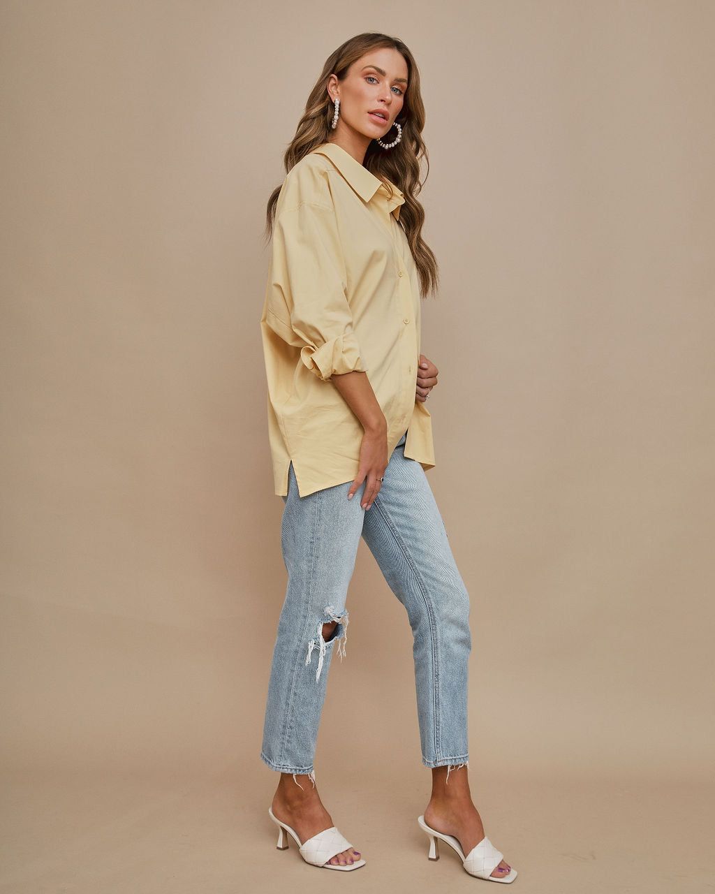 Frederica Cotton Button Down Top - Yellow - FINAL SALE sold by Vici product image thumbnail 5