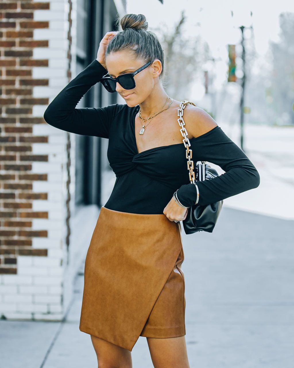 Sindy Faux Leather Mini Skirt sold by Vici product image thumbnail 3