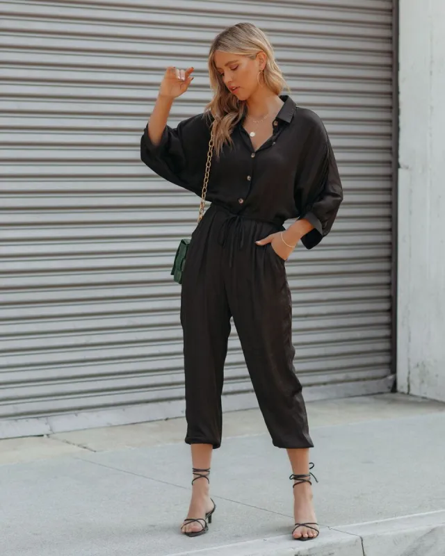 Ruby Pocketed Satin Jumpsuit - FINAL SALE sold by Vici