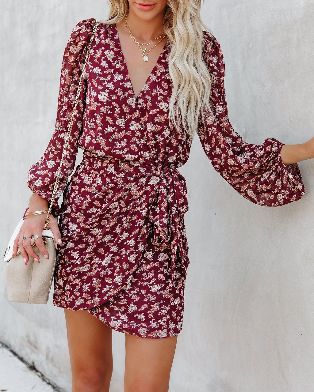 Mahima Floral Balloon Sleeve Wrap Dress - FINAL SALE sold by Vici product image thumbnail 6