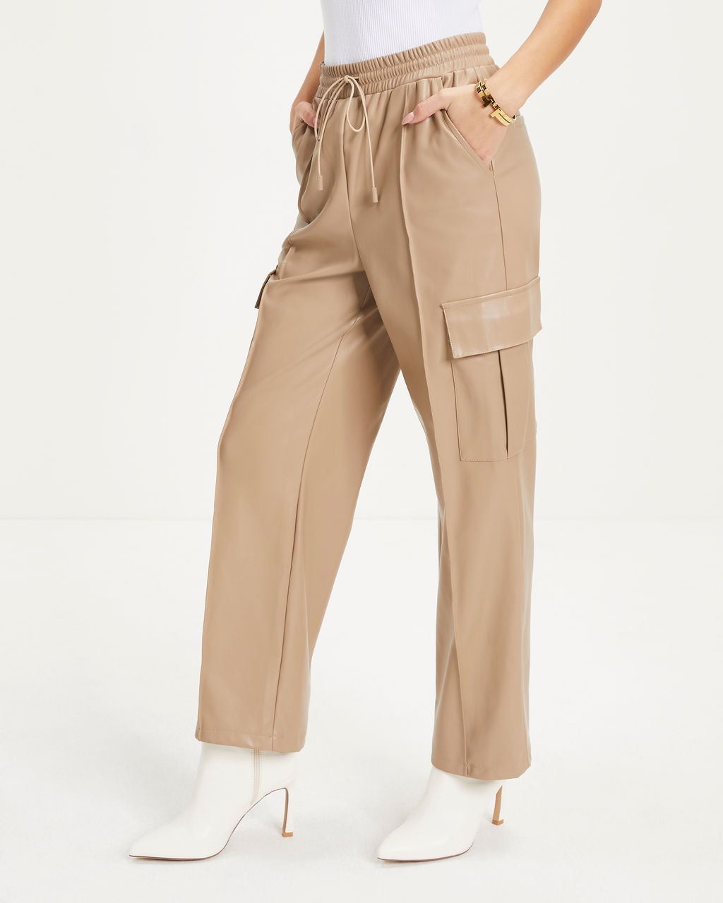 Explore The World Faux Leather Cargo Pants sold by Vici product image thumbnail 2