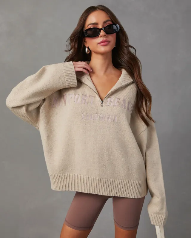 Newport Beach California Half Zip Pullover sold by Vici