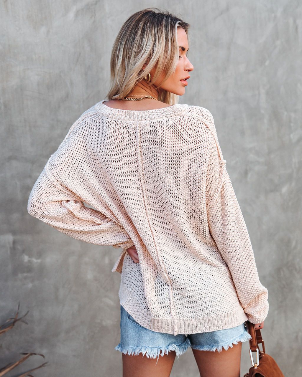 Stacey Knit Henley Sweater - Natural - FINAL SALE sold by Vici product image thumbnail 2
