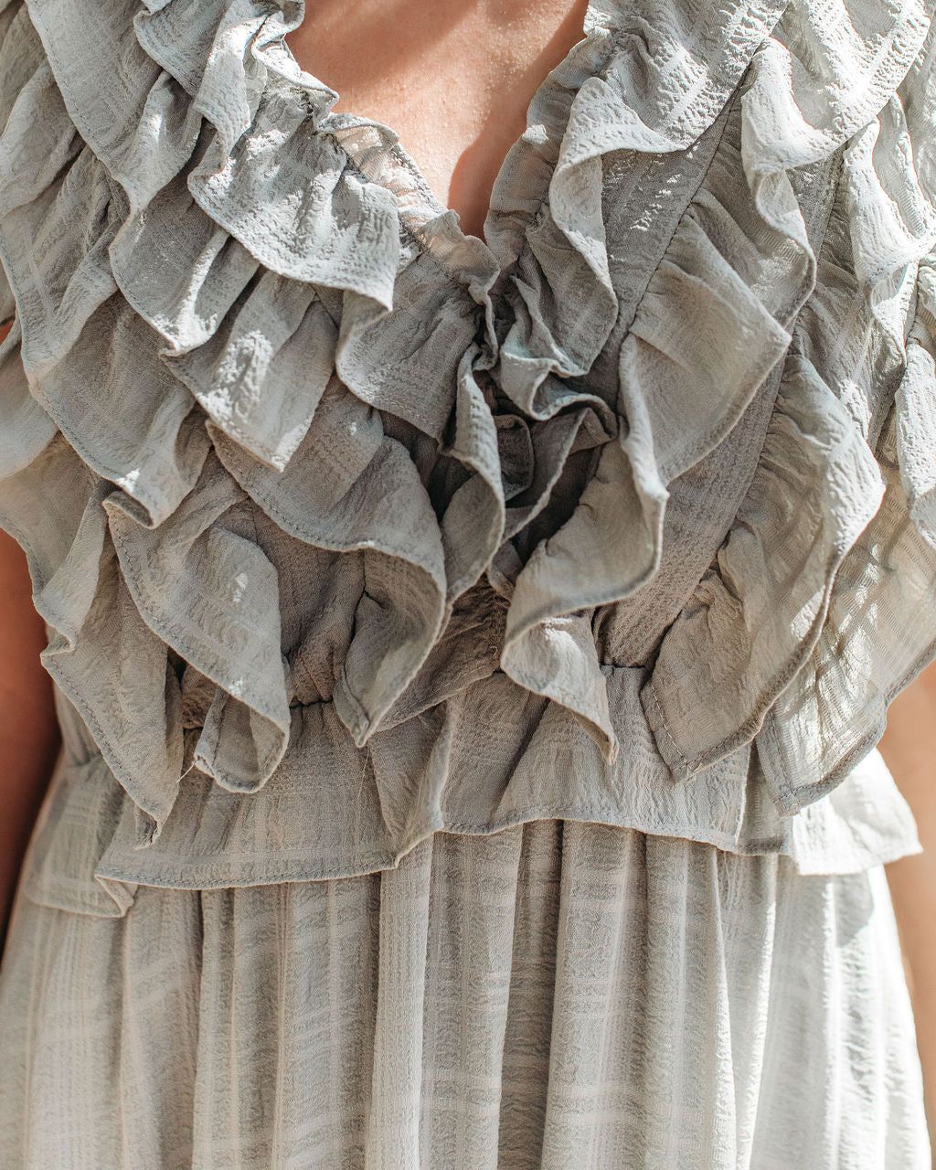 Bodhi Tiered Ruffle Maxi Dress - Sage - FINAL SALE sold by Vici product image thumbnail 4