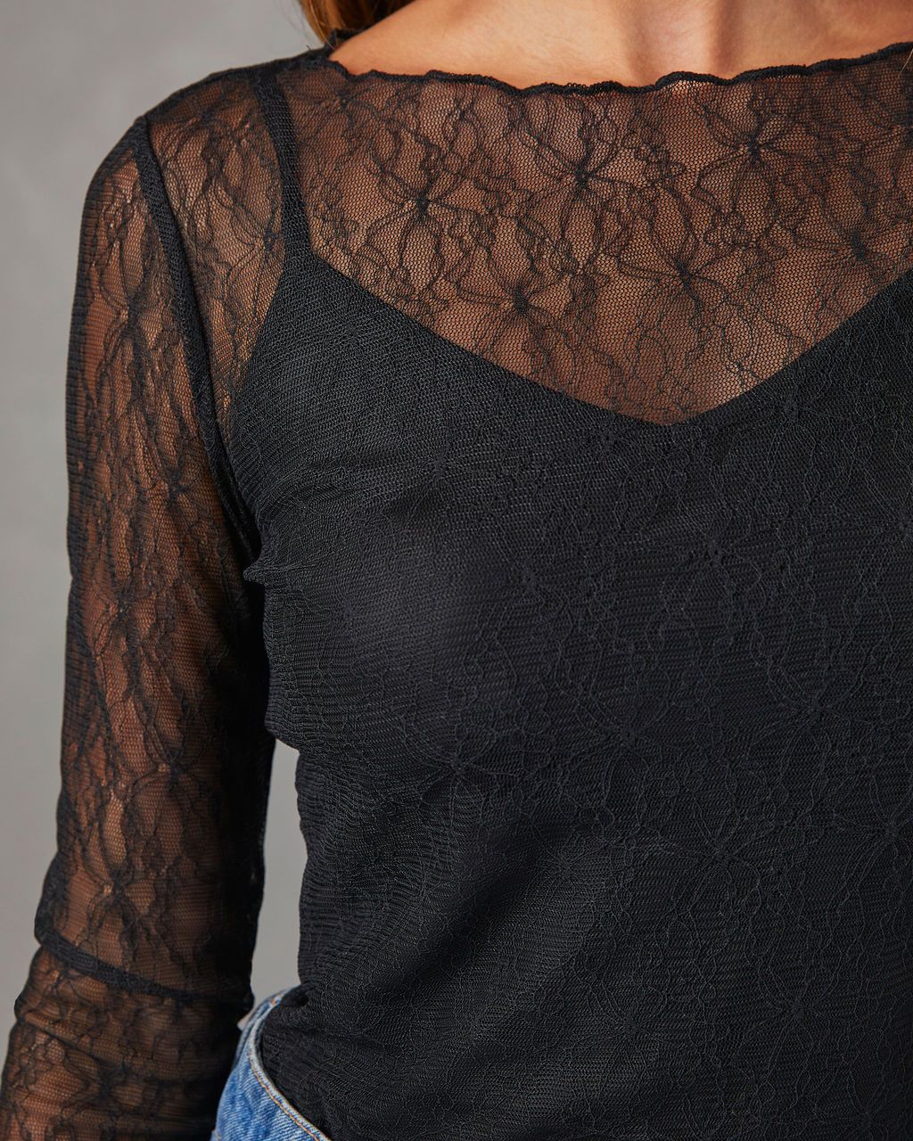 After Midnight Lace Long Sleeve Top - Black - SALE sold by Vici product image thumbnail 5