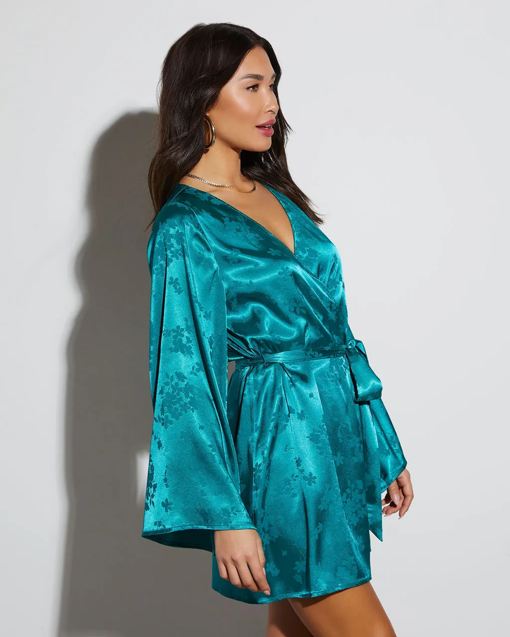 Amy Satin Tie Waist Mini Dress sold by Vici product image thumbnail 4