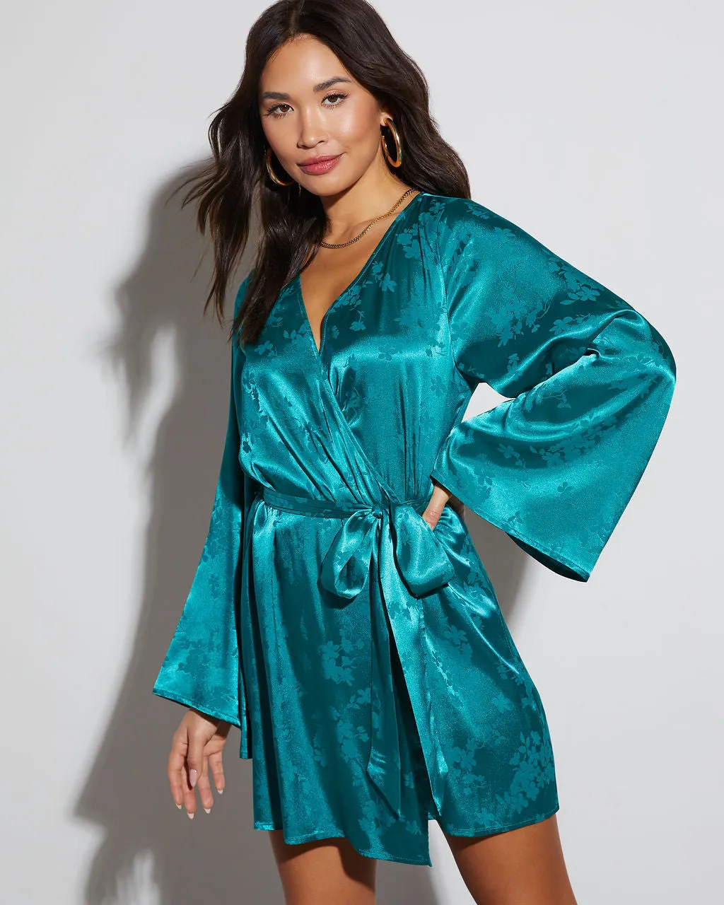 Amy Satin Tie Waist Mini Dress sold by Vici product image thumbnail 2