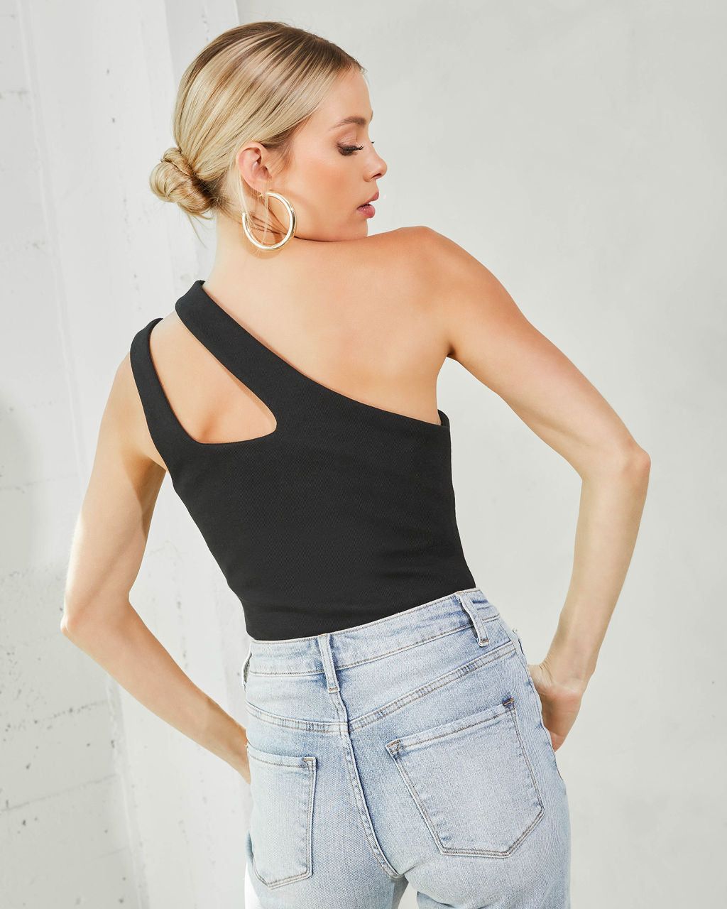 Caresha One Shoulder Cutout Crop Top - Black - FINAL SALE sold by Vici product image thumbnail 2