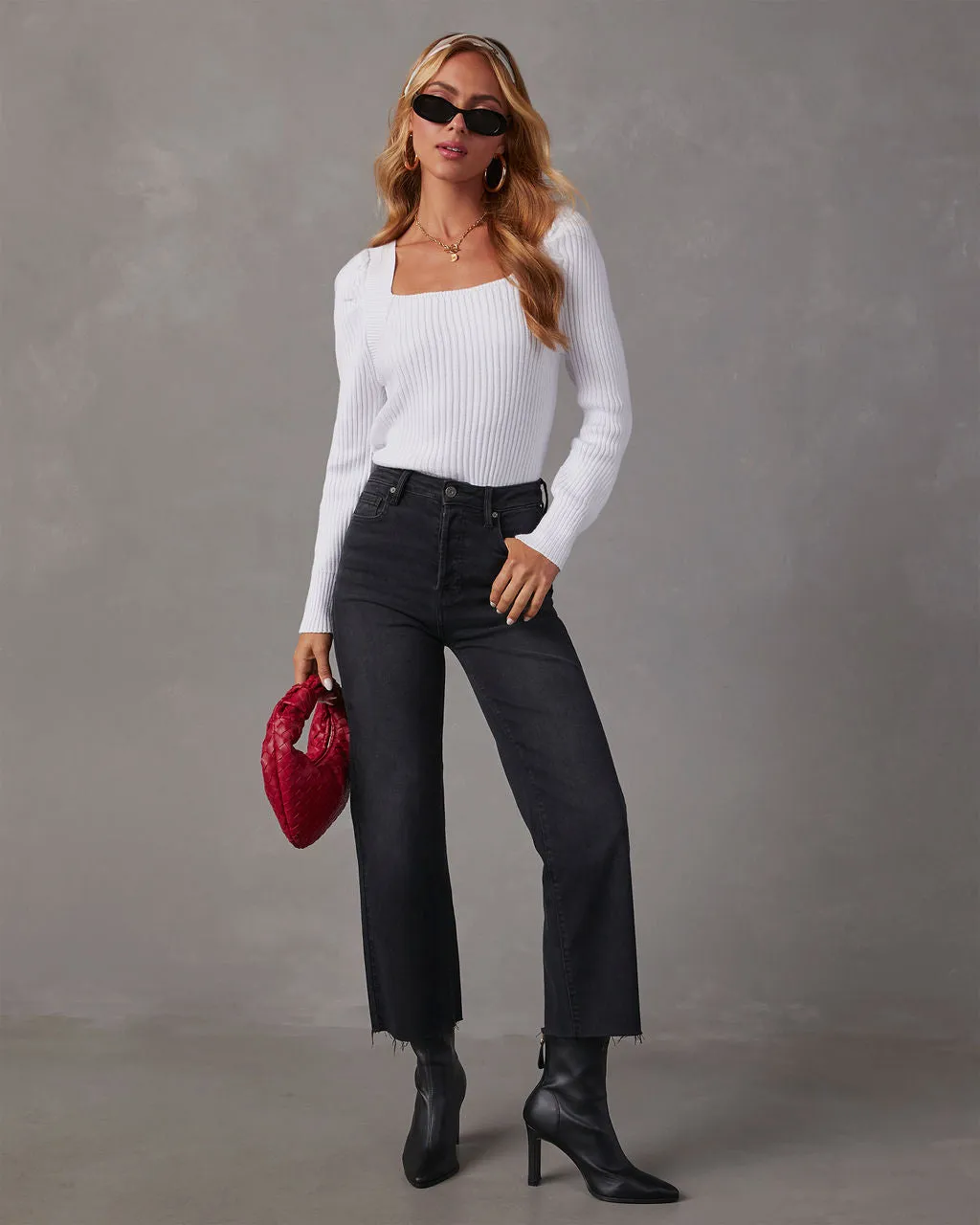 Gates Square Neck Ribbed Sweater sold by Vici product image thumbnail 2