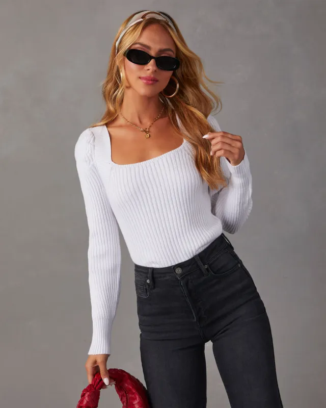 Gates Square Neck Ribbed Sweater sold by Vici