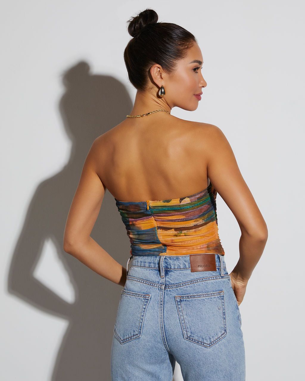 Jazlynn Strapless Ruched Cutout Bodysuit sold by Vici product image thumbnail 5