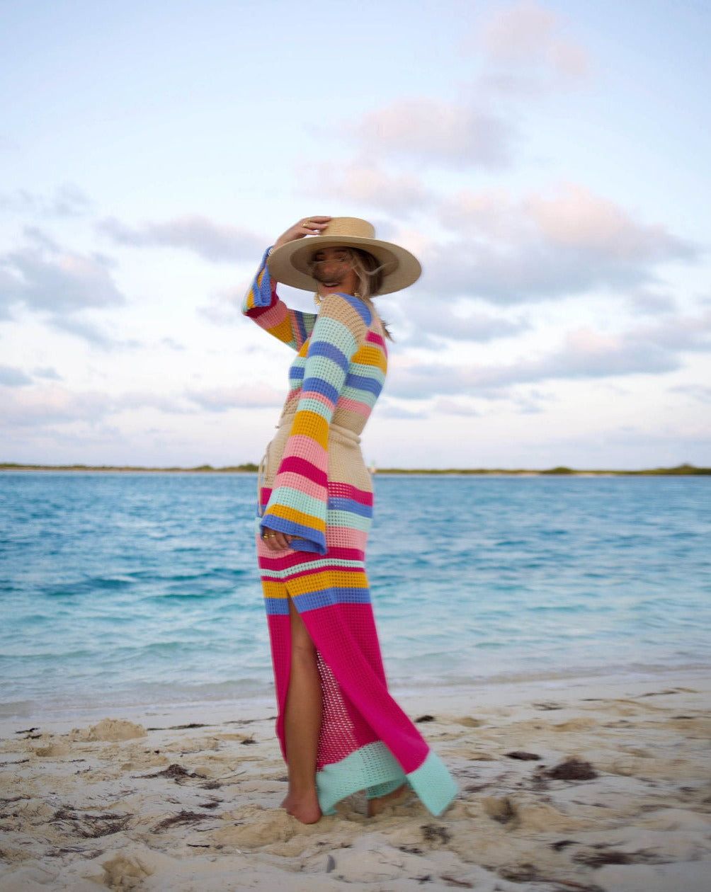 By The Sea Crochet Maxi Cover Up Dress sold by Vici product image thumbnail 2