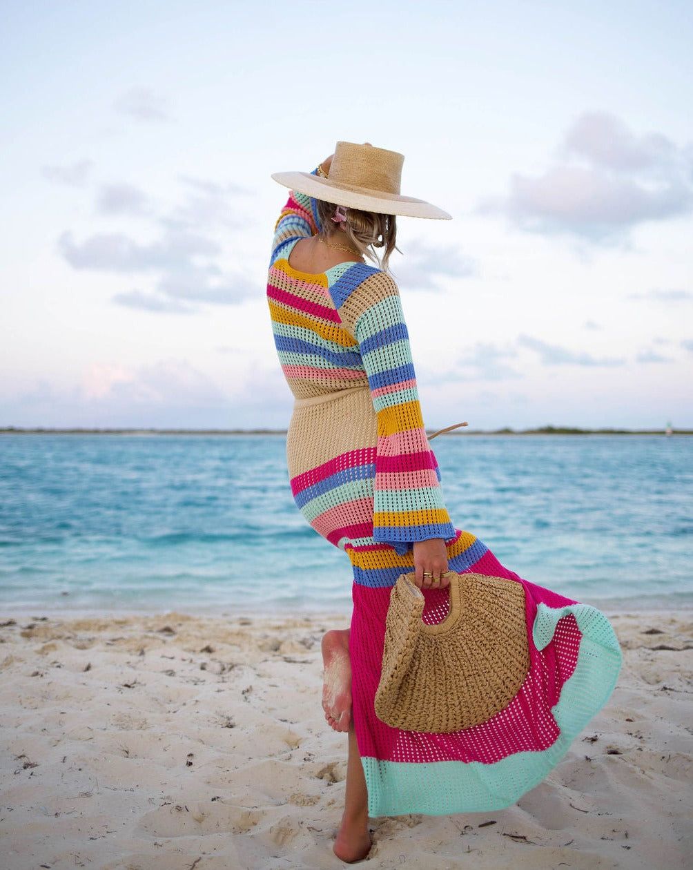 By The Sea Crochet Maxi Cover Up Dress sold by Vici product image thumbnail 4