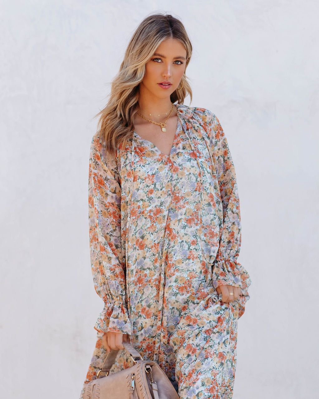 Ditsy Daisy Chiffon Boho Maxi Dress - FINAL SALE sold by Vici product image thumbnail 6