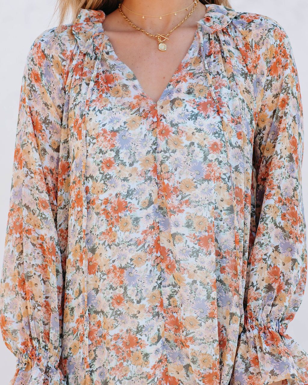 Ditsy Daisy Chiffon Boho Maxi Dress - FINAL SALE sold by Vici product image thumbnail 4