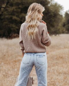 Jacky Half Zip Knit Sweater - Mocha - FINAL SALE sold by Vici