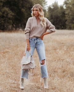 Jacky Half Zip Knit Sweater - Mocha - FINAL SALE sold by Vici