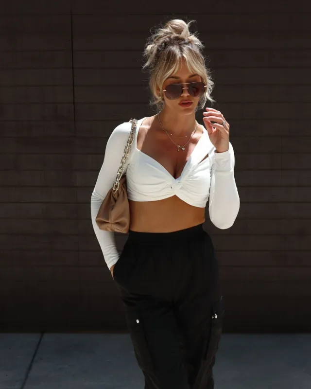 Rosalie Twisted Front Crop Top sold by Vici