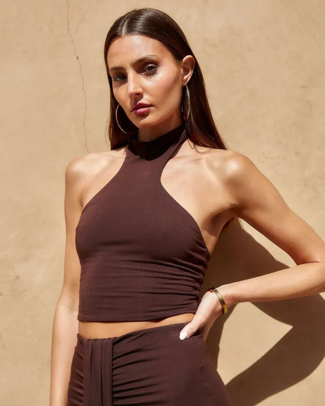 Break The Mold Halter Top - Chocolate - FINAL SALE sold by Vici
