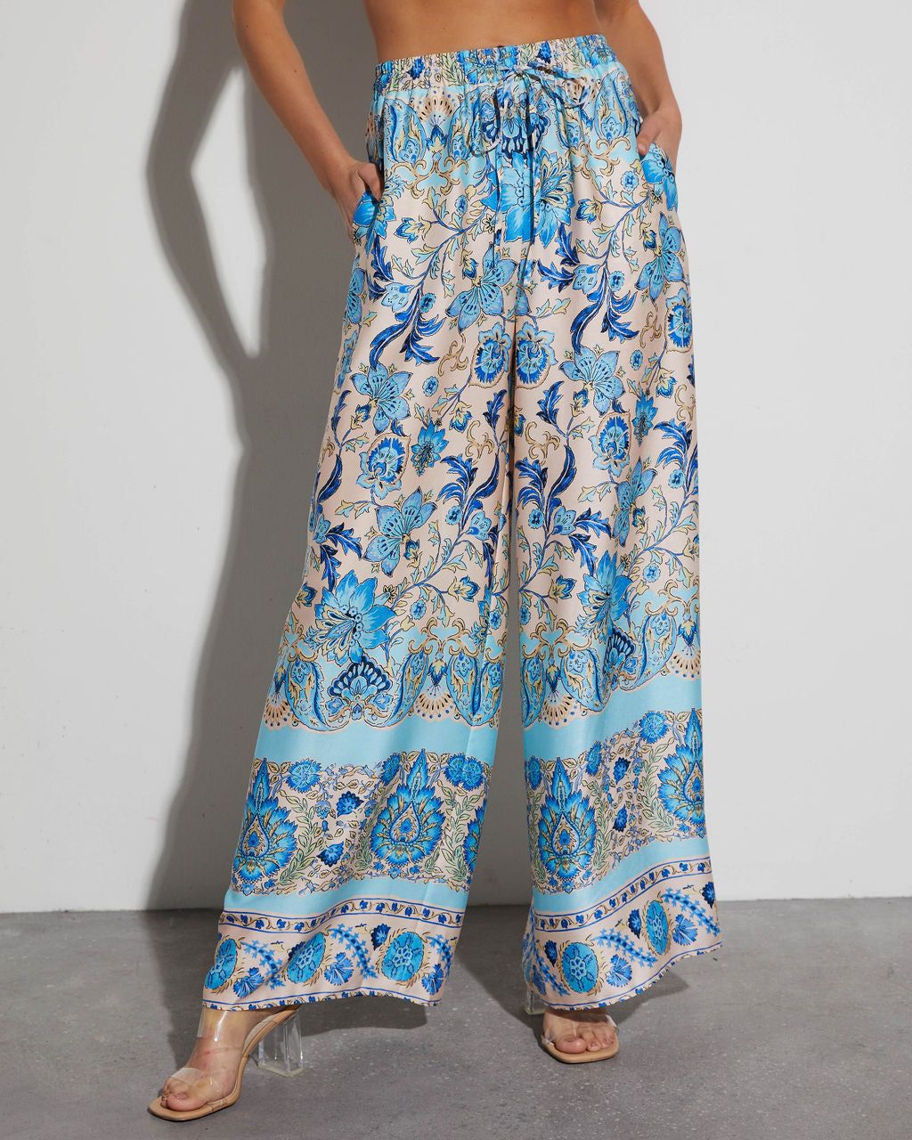 Alani Satin Paisley Wide Leg Pants sold by Vici product image thumbnail 3