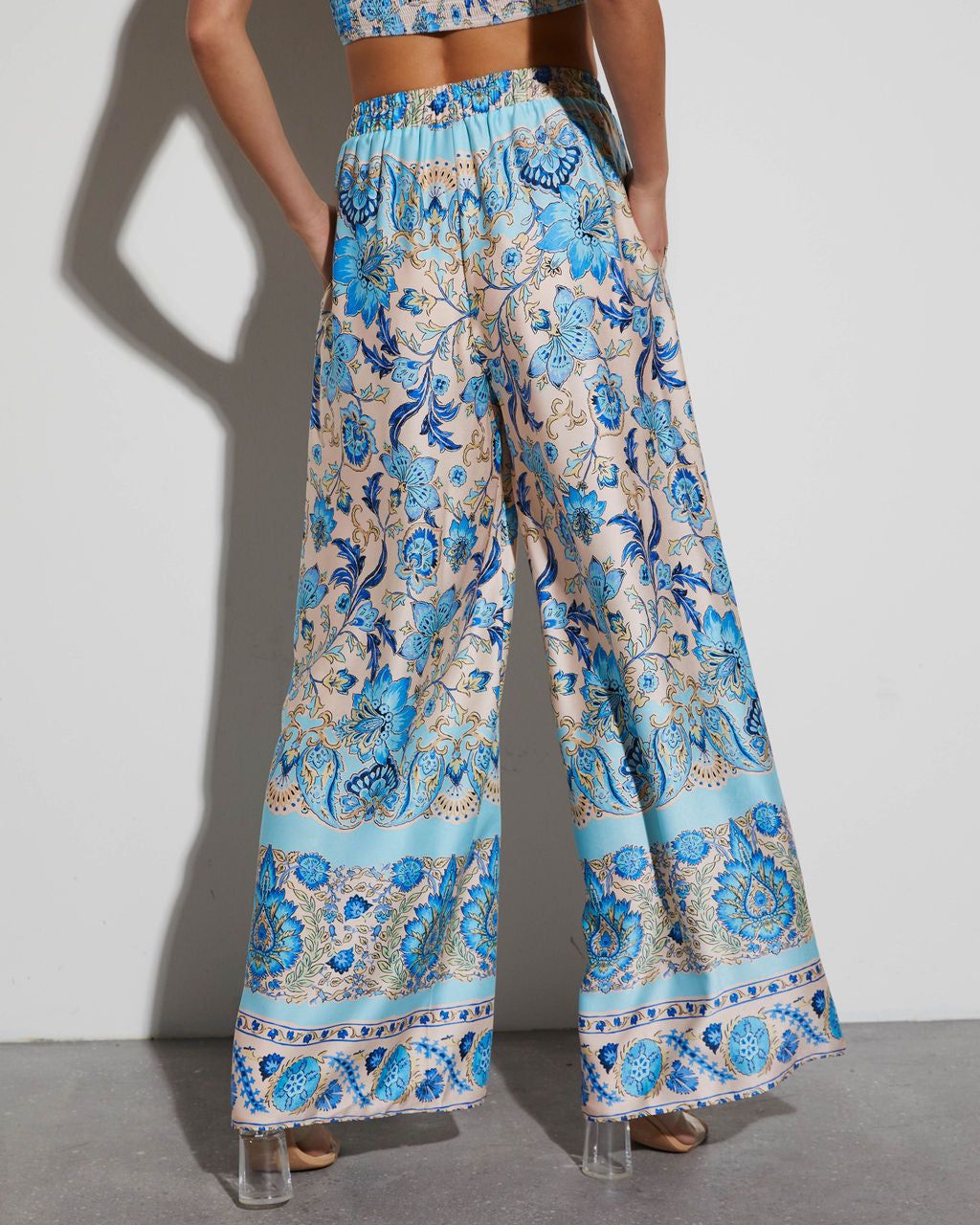 Alani Satin Paisley Wide Leg Pants sold by Vici product image thumbnail 4