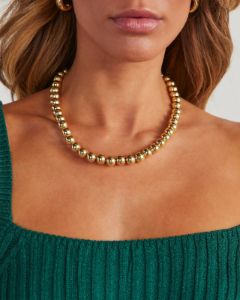 Gleaming Halo Beaded Necklace - Gold sold by Vici