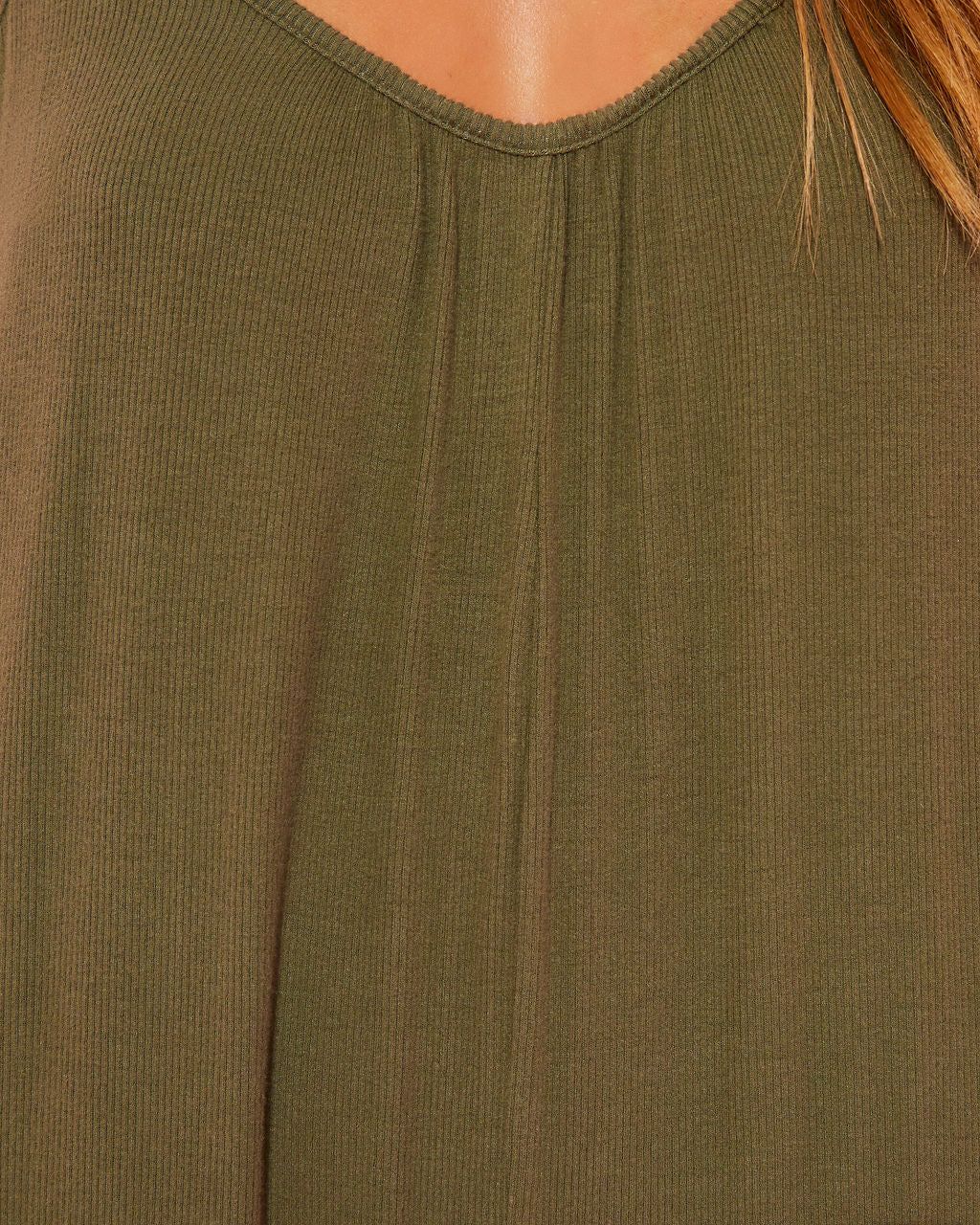 Aliya Relaxed Bamboo Blend Knit Jumpsuit - Olive - FINAL SALE sold by Vici product image thumbnail 3