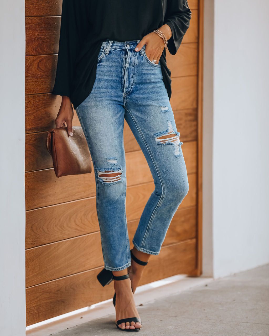 Sofia Distressed High Rise Denim - FINAL SALE sold by Vici product image thumbnail 7