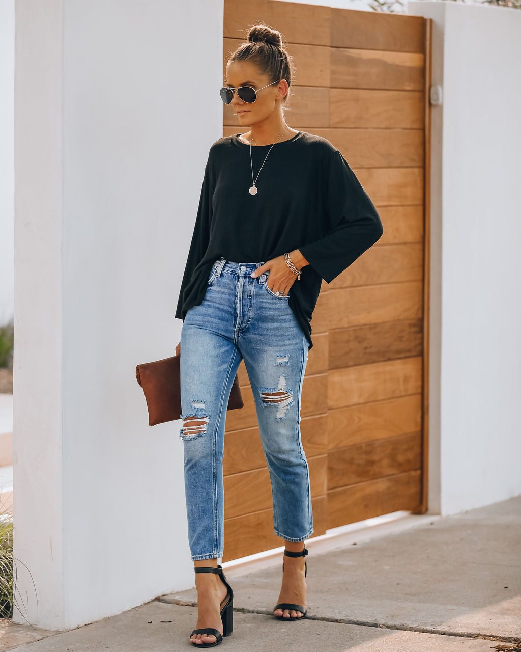 Sofia Distressed High Rise Denim - FINAL SALE sold by Vici product image thumbnail 5