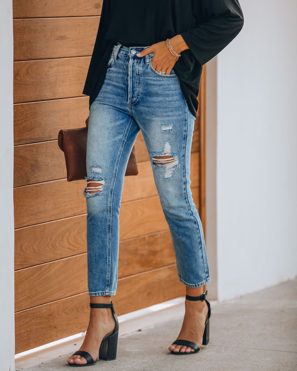 Sofia Distressed High Rise Denim - FINAL SALE sold by Vici product image thumbnail 9