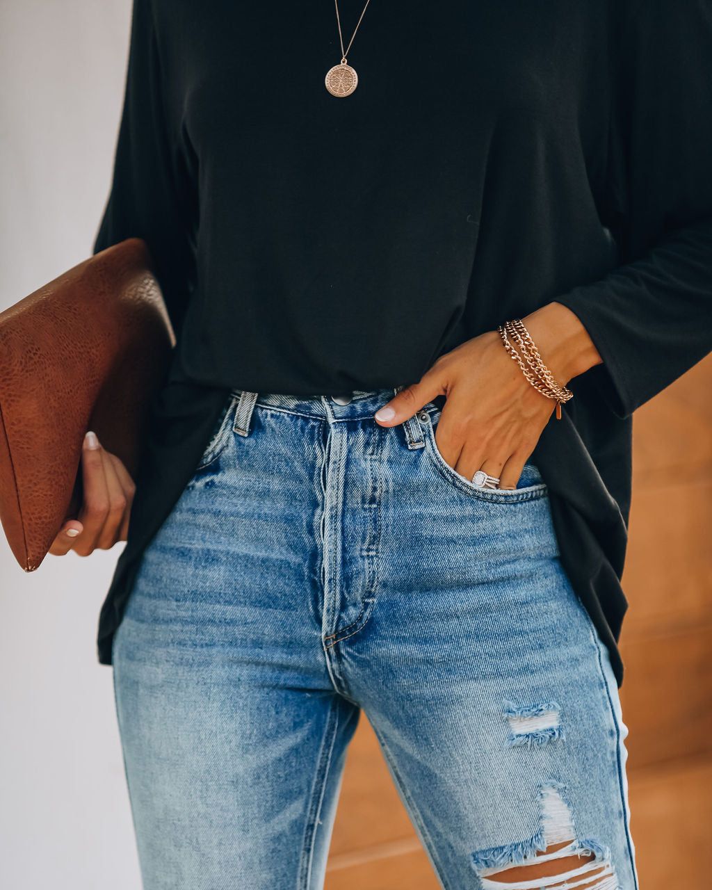 Sofia Distressed High Rise Denim - FINAL SALE sold by Vici product image thumbnail 11