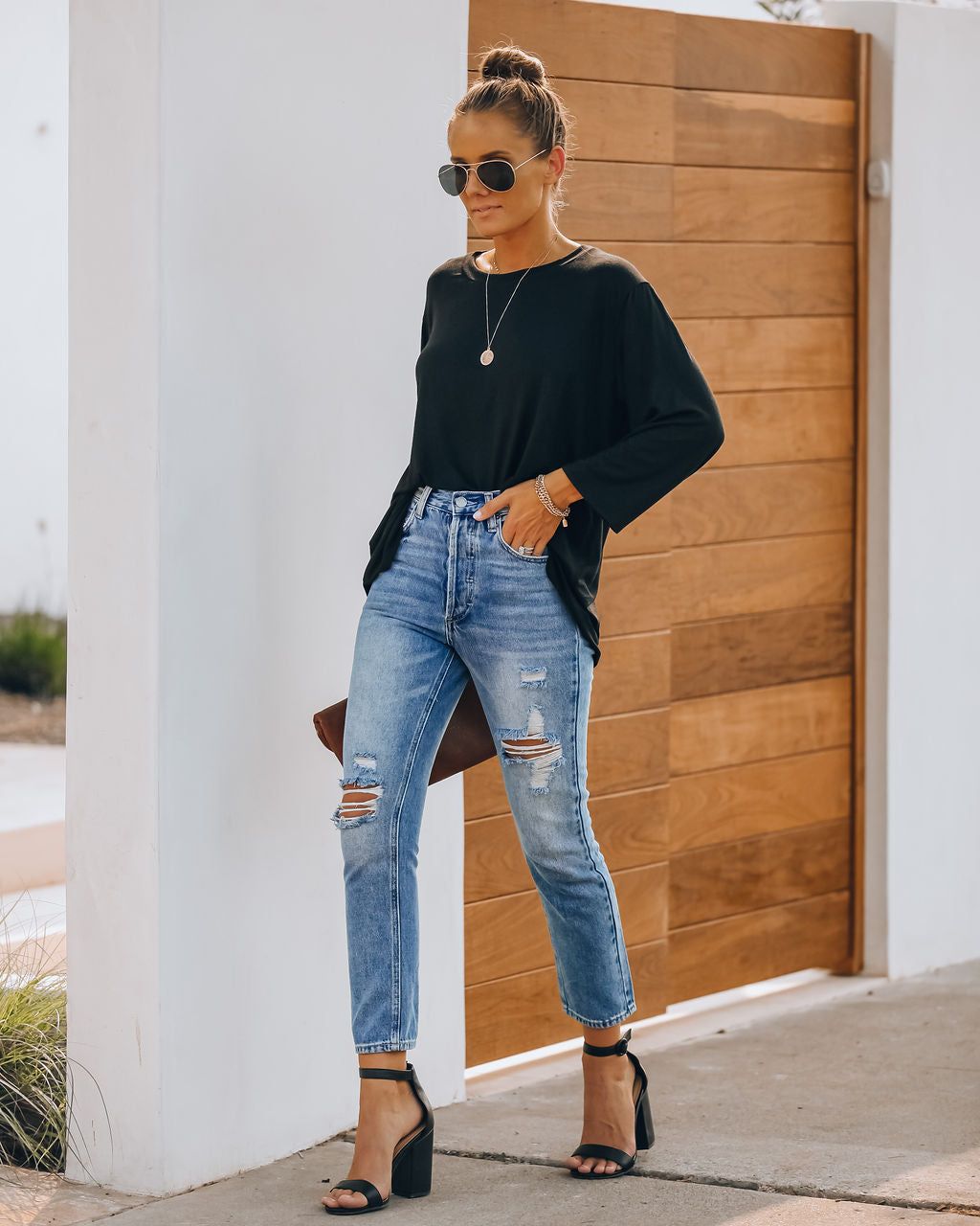 Sofia Distressed High Rise Denim - FINAL SALE sold by Vici product image thumbnail 10