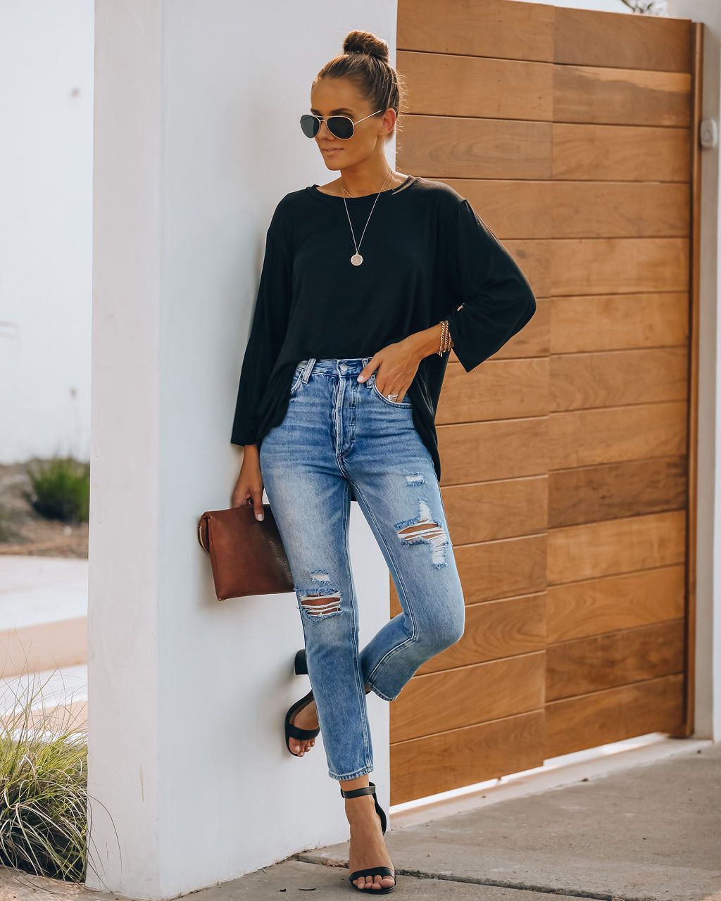 Sofia Distressed High Rise Denim - FINAL SALE sold by Vici product image thumbnail 6