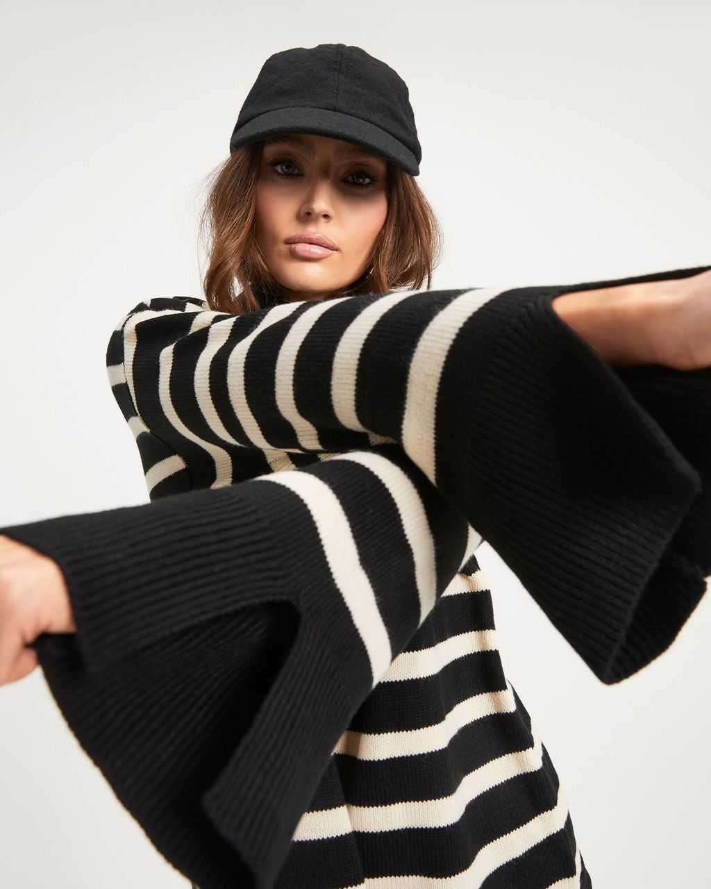 Torres Striped Mock Neck Knit Sweater sold by Vici product image thumbnail 2