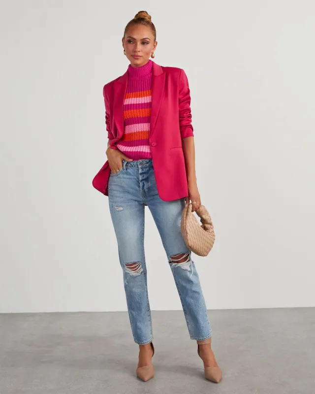 Standards Pocketed Blazer - Berry sold by Vici