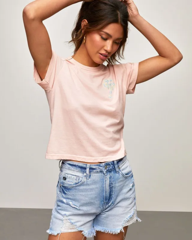 Under The Palm Tress Cotton Blend Tee sold by Vici