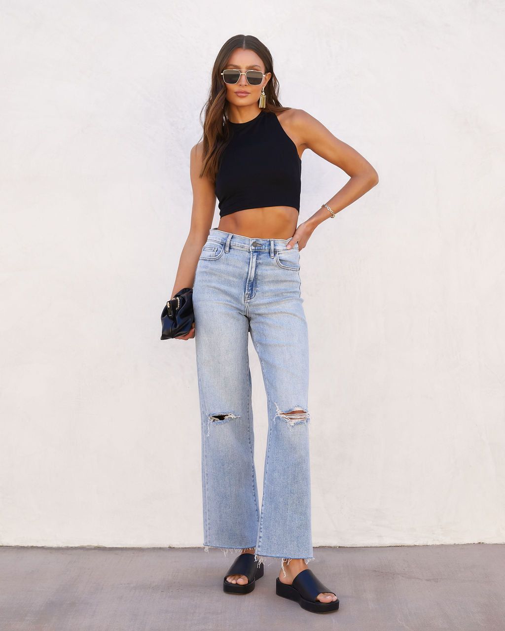 Astoria Back Tie Crop Tank - Black - FINAL SALE sold by Vici product image thumbnail 6