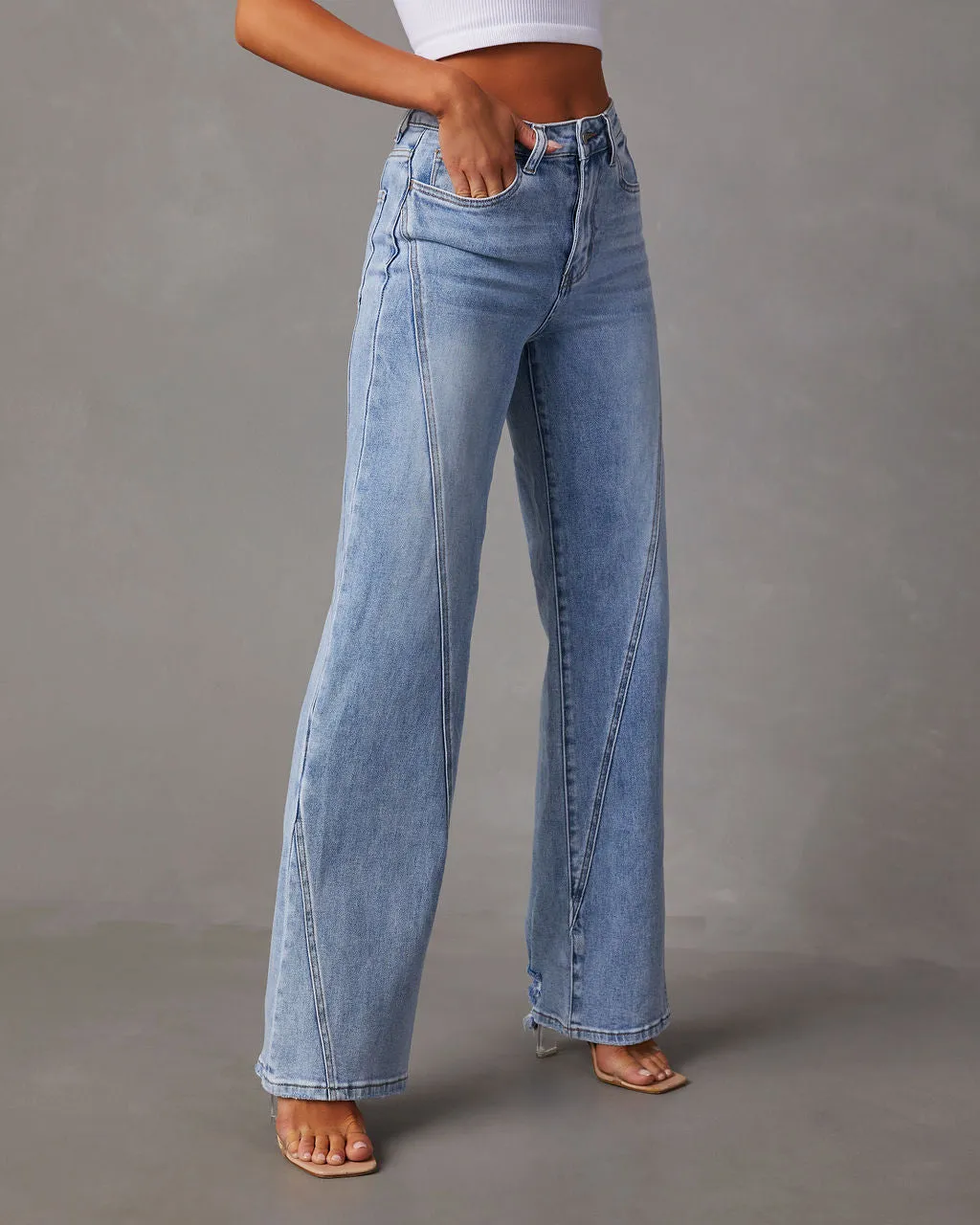 VICI Trendsetter Wide Leg Diagonal Seam Jeans sold by Vici product image thumbnail 3